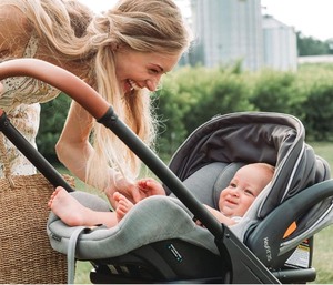 lot 210 image: Chicco KeyFit 35 ClearTex FR Chemical Free Extended Use Infant Car Seat with Base, Cove