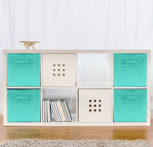 lot 519 image: Sorbus Foldable Storage Cube Basket Bin (6 Pack, Teal)