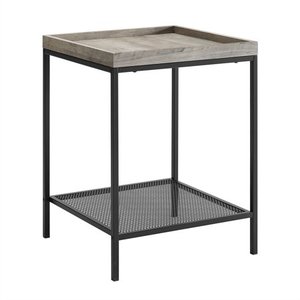 lot 554 image: Square Tray Side Table - Grey Wash