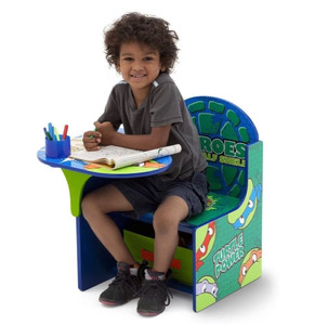 lot 559 image: Delta Children Chair Desk With Storage Bin, Ninja Turtles