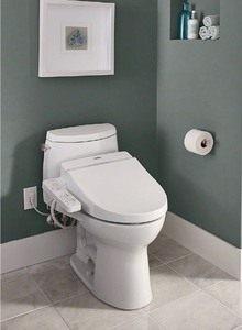 lot 571 image: TOTO SW2014#01 A100 Electronic Bidet Toilet Cleansing Warm Water and Heated Seat, Elongated, Cotton White