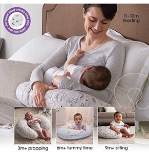 lot 7501 image: Boppy Nursing Pillow and Positioner��Original  Notebook Black and White with Gold Animals Breastfeeding, Bottle Feeding, Baby Support  With Removable Cotton Blend Cover