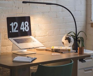 lot 7539 image: Hokone LED Swing Arm Clip Light