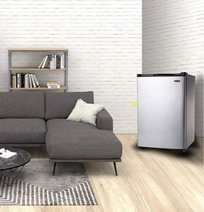 lot 196 image: RCA RFR322-B RFR322 3.2 Cu Ft Single Door Mini Fridge with Freezer, Platinum, Stainless
