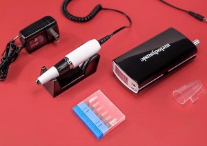 lot 162 image: MelodySusie Professional Nail Drill - 30000 rpm Rechargeable Portable Nail Drills with 106 Sanding Bands, Cordless Electric Nail File Machine for Acrylic Gel Nails Shape Carve Polish, Black