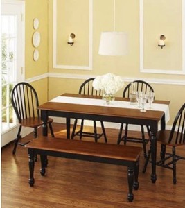 lot 173 image: BETTER HOMES GARDENS WINDSOR KITCHEN CHAIRS SET OF 2 AUTUMN LANE BLACK & OAK