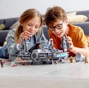 lot 176 image: LEGO Star Wars The Rise of Skywalker Millennium Falcon 75257 Starship Model Building Kit and Minifigures (1,351 Pieces)