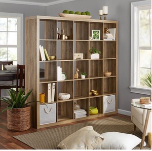 lot 177 image: Better Homes and Gardens 25 Cube Organizer Room Divider, Weathered