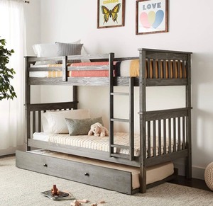 lot 178 image: Donco Kids Trundle Bed, Twin, brushed Grey