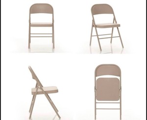 lot 185 image: Mainstays Steel Folding Chair (4-Pack), Tan