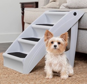 lot 231 image: PetSafe CozyUp Folding Pet Steps, Lightweight and Easy to Carry, No-Slip Access, Grey 20 in