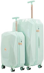 lot 235 image: kensie Womens 3D Gemstone TSA Lock Hardside Spinner Luggage, Midnight Blue, 2 Piece Set (2820)