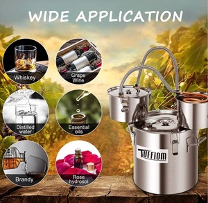 lot 236 image: ROVSUN 8 Gal 30L Alcohol Still Water Alcohol Distiller Kit Copper Tube with Thumper, Stainless Steel Distilling Kit with Thermometer, Home Brewing Stovetop Still Kit for DIY Wine Brandy