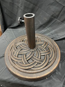 lot 238 image: DC America UBP18181-BR 18-Inch Cast Stone Umbrella Base, Made from Rust Free Composite Materials, Bronze Powder Coated Finish
