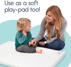 lot 243 image: Tri-fold Pack n Play Mattress Pad with Firm (for Babies) & Soft (Toddlers) Sides  Portable Foldable Playard Mattress, Playpen Mattress for Pack and Play Crib  Includes Carry Case