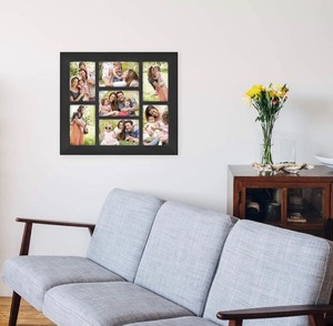 lot 252 image: MCS 14x16 Inch Collage Picture Frame with 7-4x6 Inch Openings, Black