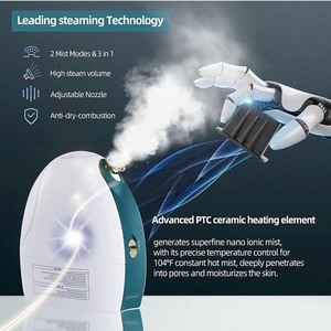 lot 7599 image: Newbealer 3in1 Facial Steamer, 20 Min Hot & 60 Min Cold Nano Ionic Steam, Aromatherapy Face Humidifier 180ml, Sinuses Moisturizing Cleansing Pores