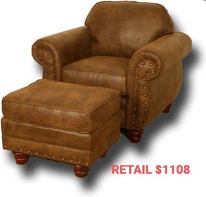 lot 50010 image: American Furniture Classics Chair & Ottoman RETAIL $1108