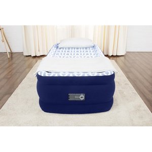 lot 50015 image: Bestway Tritech�� Air Mattress Twin 20 with Fashion Flock Top and Built-in Pump and Antimicrobial Coating