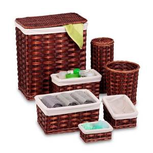 lot 50055 image: Honey Can Do 7-Piece Wicker Hamper & Basket Set