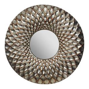 lot 50083 image: Hammered Lattice Round Metal Wall Mirror 11x11 by Gallery Solutions