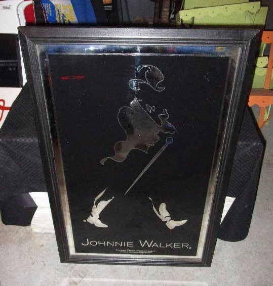 Johnnie Walker Man Cave Mirror Platte Purchase Properties Inc. Auction EquipBid