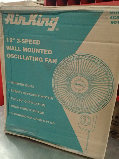 lot 1137 image: 12 3-Speed Wall-Mounted Oscillating Fan