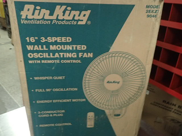 lot 1138 image: 16 3-Speed Wall-Mounted Oscillating Fan