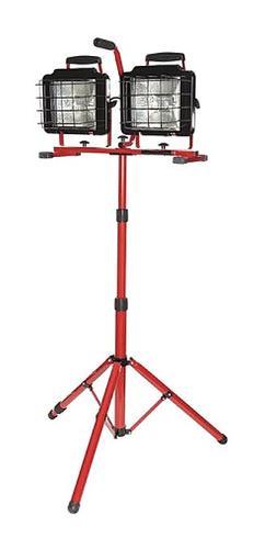 lot 1154 image: Twin Head Convertible Tripod Tower Halogen Work Light