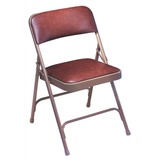 lot 1296 image: NATIONAL PUBLIC SEATING 1203 Folding Chair, Vinyl, Brown, PK 4. More details Folding Chair, 1200 Series, Overall Hei...