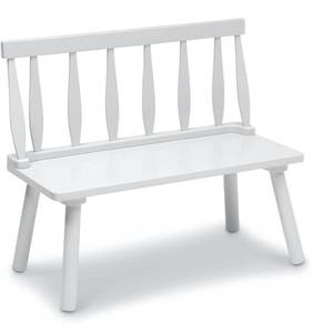 lot 10002 image: Delta Children Kids Wooden Windsor Bench, Bianca White