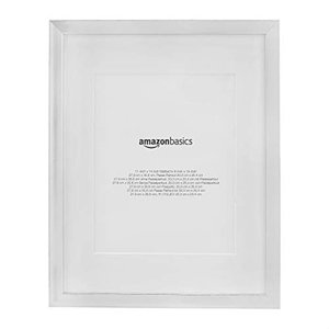 lot 10009 image: Basics 11 x 14 Photo Picture Frame or 8 x 10 with Mat - Nickel, 2-Pack