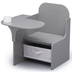 lot 10025 image: Delta Children Classic Chair Desk With Storage Bin, Grey