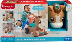 lot 10028 image: Fisher-Price Walk, Bounce and Ride Pony - Brown