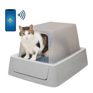 lot 10036 image: PetSafe ScoopFree Smart Self Cleaning Cat Litter Box, Phone App Connected, Front-Entry Covered