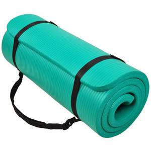 lot 10037 image: BalanceFrom GoYoga All-Purpose 12-Inch Extra Thick High Density Anti-Tear Exercise Yoga Mat with Carrying Strap