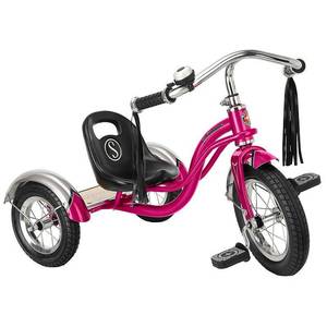 lot 10105 image: Schwinn Roadster Retro-Style Tricycle, 12-inch front wheel, ages 2 - 4, hot pink