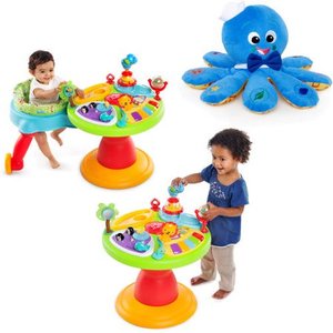 lot 10108 image: Bright Starts Zippity Zoo 3-in-1 Around We Go with BONUS Octoplush Toy