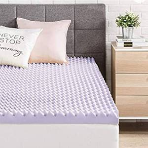 lot 10136 image: Memory Foam Mattress Topper 3-Inch Egg Crate Cooling Pad Home Bedroom Queen Size