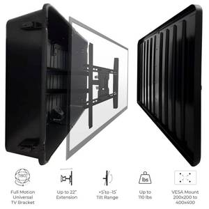 lot 10147 image: Storm Shell Outdoor TV Hard Cover Weatherproof Protection 55, Outdoor, Black, SS-55