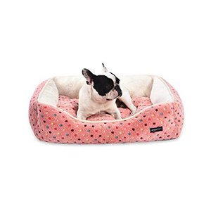 lot 10174 image: Basics Cuddler Pet Bed For Cats or Dogs - Soft and Comforting - Large, Pink Polka Dots