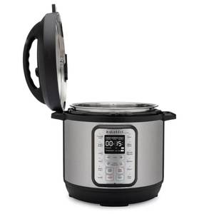 lot 10176 image: Instant Pot - 6 Quart Duo Plus 9-in-1 Electric Pressure Cooker - Silver - Silver