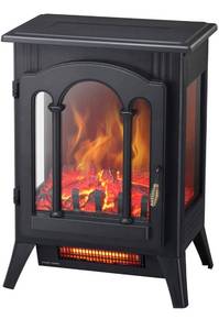 lot 10184 image: Kismile 3D Infrared Electric Fireplace Stove, Freestanding Fireplace Heater With Realistic Flame Effects, Portable Indoor Space Heater With Overheating Safety System, Adjustable Brightness (16.3 inch)