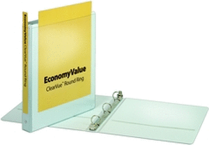 lot 10215 image: Shoplet Best EconomyValue ClearVue Binder with Round Rings CRD90621