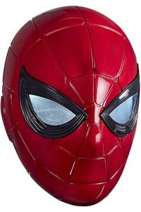 lot 10229 image: Spider-Man Marvel Legends Series Iron Spider Electronic Helmet with Glowing Eyes, 6 Light Settings and Adjustable Fit , Red