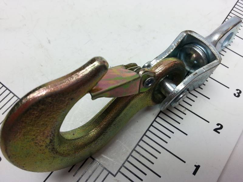 Cable or rope Hoist or cherry picker J hook with spring loaded safety