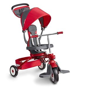 lot 31372 image: Radio Flyer Deluxe EZ Fold 4-in-1 Stroll N Trike, Red