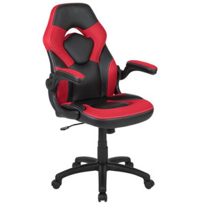 lot 31381 image: Flash Furniture CH-00095-RED-GG Swivel Gaming Chair w Black & Red LeatherSoft Back & Seat - Black Base w Casters