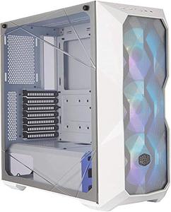 lot 31383 image: Cooler Master MasterBox TD500 Mesh White- ARGB PC Case with Tessellated Mesh, 3 x 120mm Pre-Installed Fans, Crystalline Glass Side Panel, Flexible Air Flow Configurations - White
