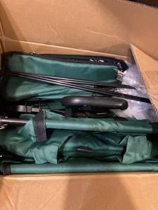 lot 31393 image: EVER ADVANCED Foldable Wagons for Two Kids & Cargo, Collapsible Folding Stroller with Adjustable Handle Bar,Removable Canopy with 5-Point Harness